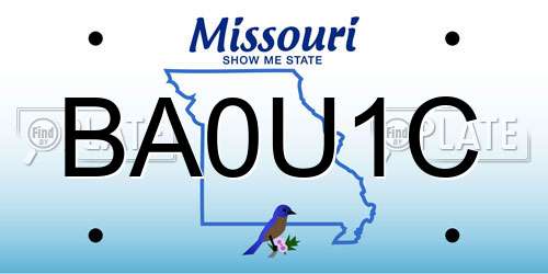 BA0U1C Missouri License Plate