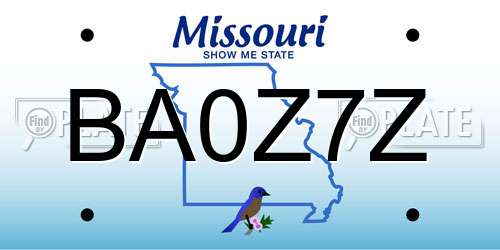 BA0Z7Z Missouri License Plate