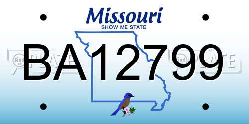 BA12799 Missouri License Plate