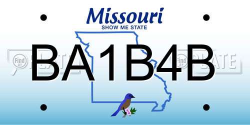 BA1B4B Missouri License Plate