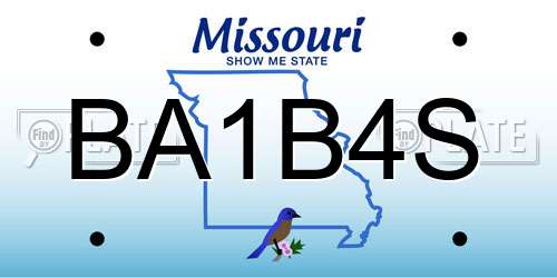 BA1B4S Missouri License Plate