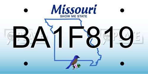 BA1F819 Missouri License Plate