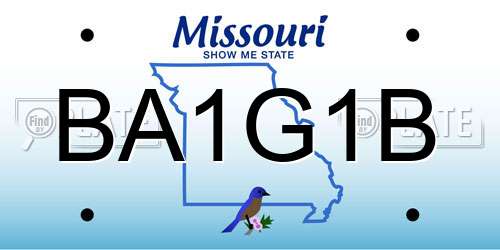 BA1G1B Missouri License Plate