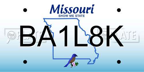 BA1L8K Missouri License Plate