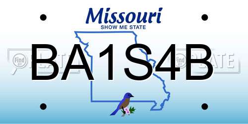 BA1S4B Missouri License Plate