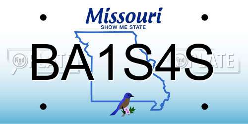 BA1S4S Missouri License Plate