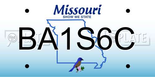 BA1S6C Missouri License Plate