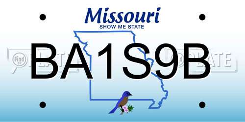 BA1S9B Missouri License Plate