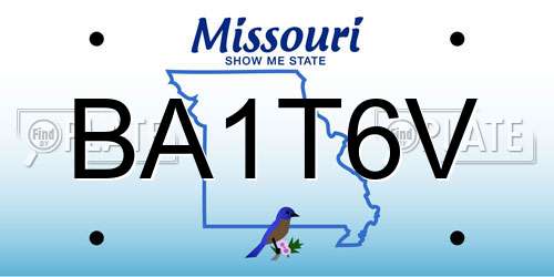 BA1T6V Missouri License Plate