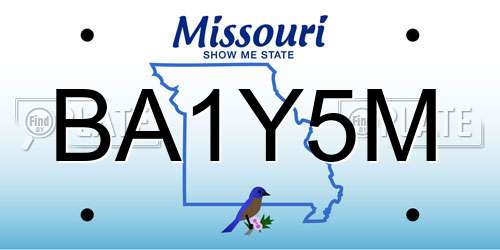 BA1Y5M Missouri License Plate