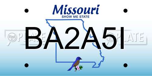 BA2A5I Missouri License Plate