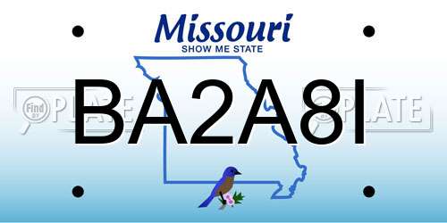 BA2A8I Missouri License Plate