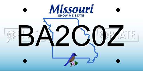 BA2C0Z Missouri License Plate