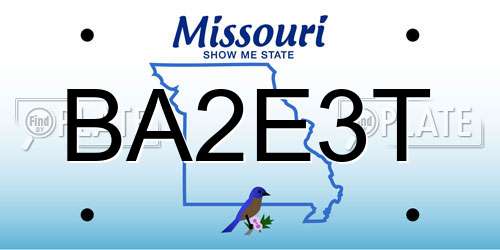 BA2E3T Missouri License Plate