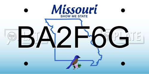 BA2F6G Missouri License Plate
