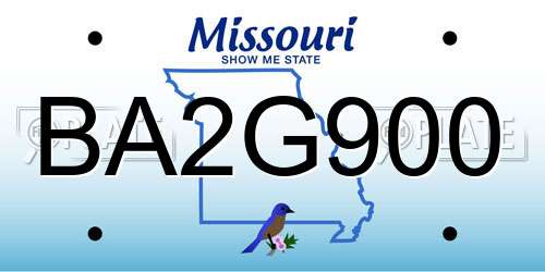 BA2G900 Missouri License Plate