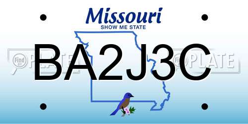 BA2J3C Missouri License Plate