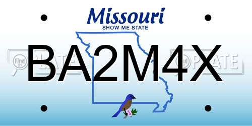 BA2M4X Missouri License Plate
