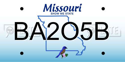 BA2O5B Missouri License Plate