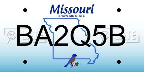 BA2Q5B Missouri License Plate