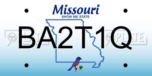 BA2T1Q Missouri License Plate