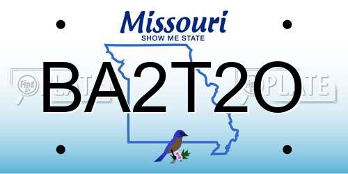 BA2T2O Missouri License Plate