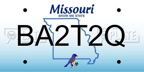 BA2T2Q Missouri License Plate