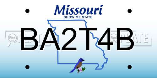 BA2T4B Missouri License Plate