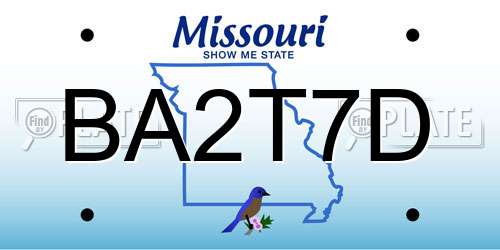 BA2T7D Missouri License Plate
