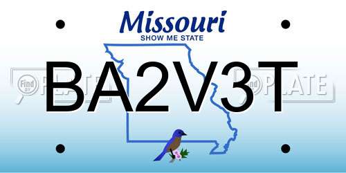 BA2V3T Missouri License Plate