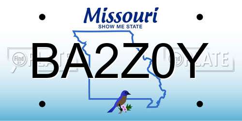 BA2Z0Y Missouri License Plate