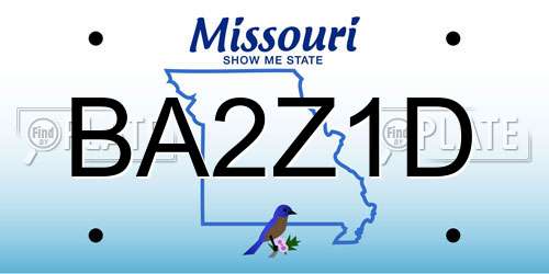 BA2Z1D Missouri License Plate
