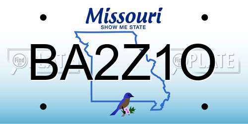 BA2Z1O Missouri License Plate