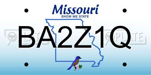 BA2Z1Q Missouri License Plate