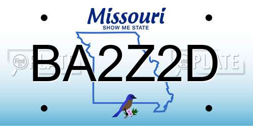 BA2Z2D Missouri License Plate