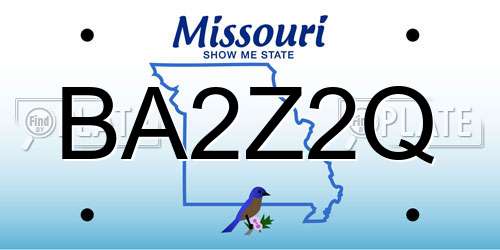 BA2Z2Q Missouri License Plate