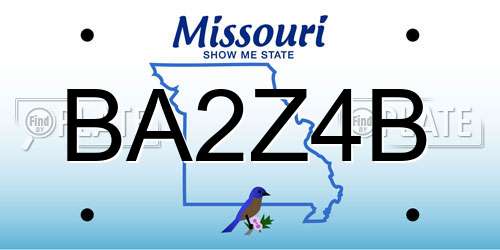 BA2Z4B Missouri License Plate
