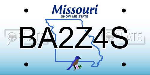 BA2Z4S Missouri License Plate