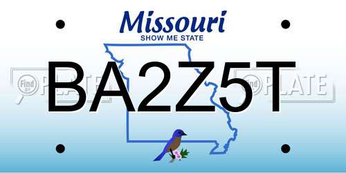BA2Z5T Missouri License Plate