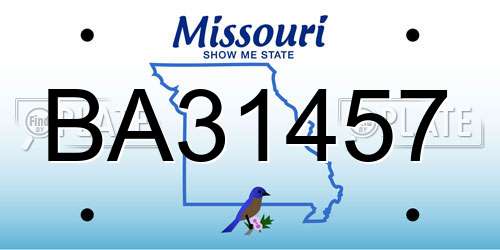 BA31457 Missouri License Plate