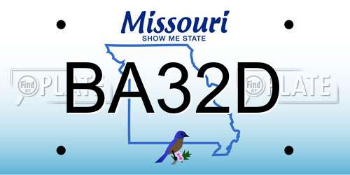 BA32D Missouri License Plate