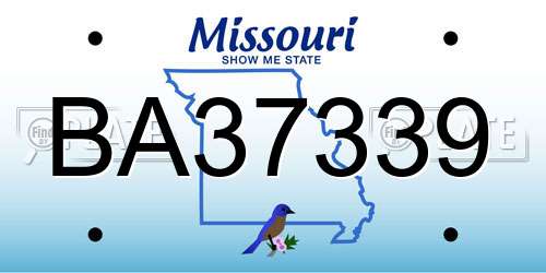 BA37339 Missouri License Plate