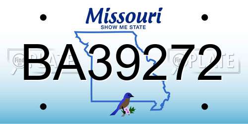 BA39272 Missouri License Plate