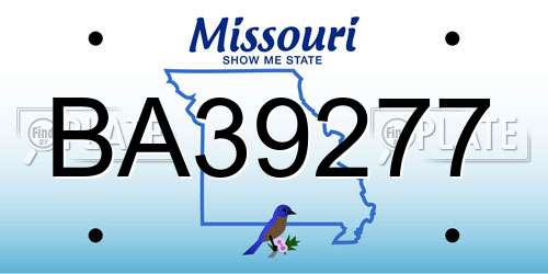 BA39277 Missouri License Plate