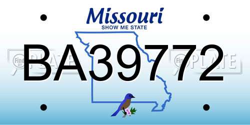 BA39772 Missouri License Plate