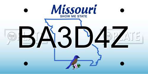 BA3D4Z Missouri License Plate