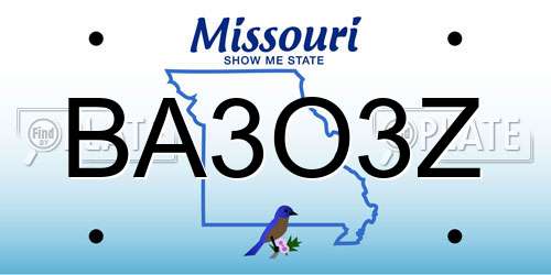 BA3O3Z Missouri License Plate