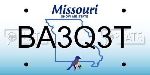 BA3Q3T Missouri License Plate