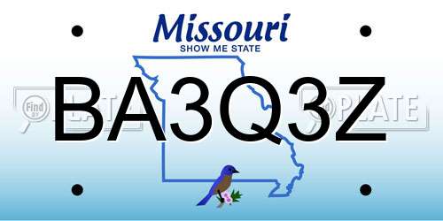 BA3Q3Z Missouri License Plate