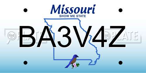 BA3V4Z Missouri License Plate